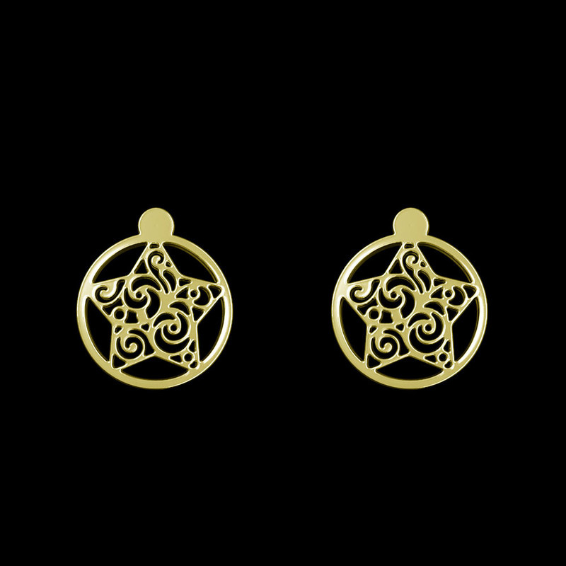 گوشواره طلا 18 عیار زنانه مدوپد مدل ستاره کد GA1-11465