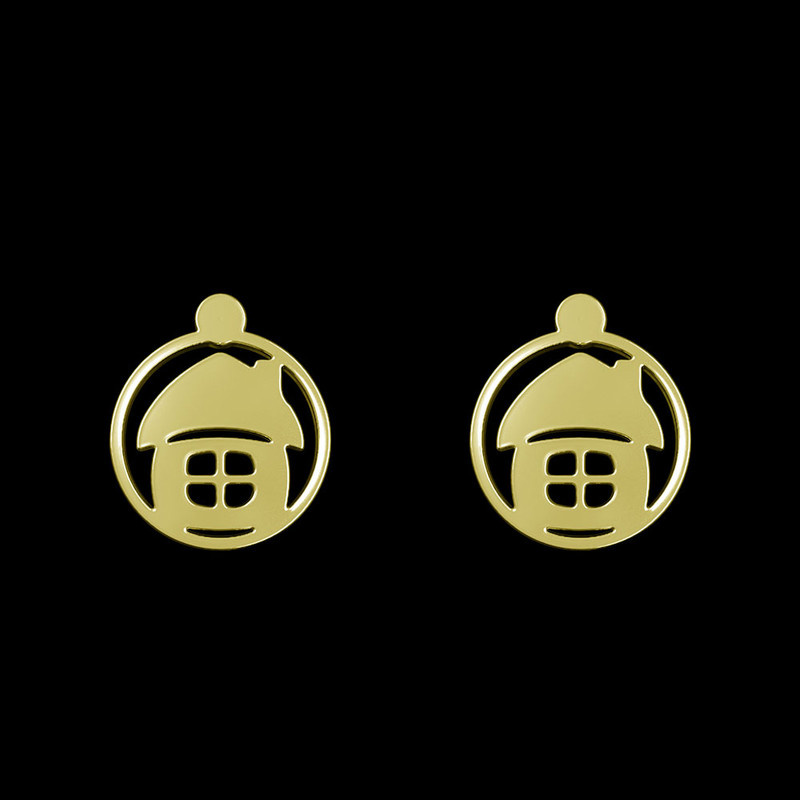 گوشواره طلا 18 عیار زنانه مدوپد مدل خانه کد GA1-11472