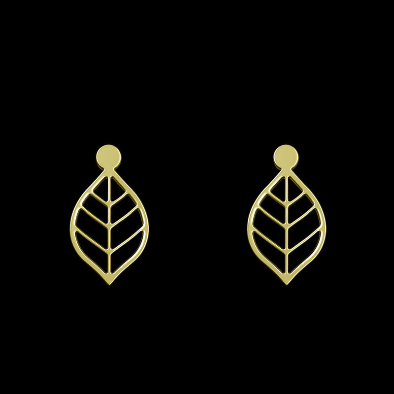 گوشواره طلا 18 عیار زنانه مدوپد مدل برگ کد GA1-11548