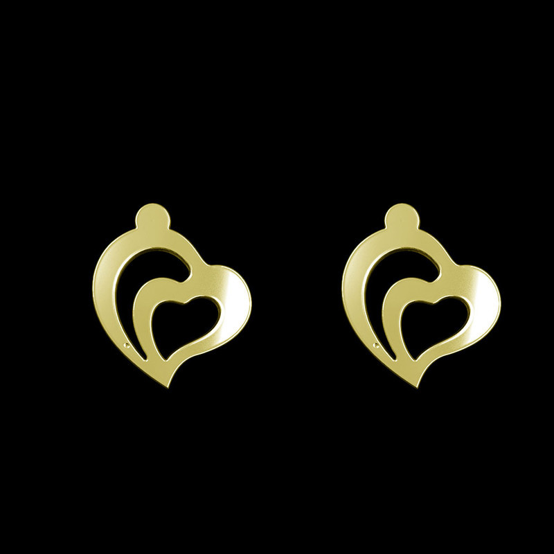 گوشواره طلا 18 عیار زنانه مدوپد مدل قلب کد GA1-11656