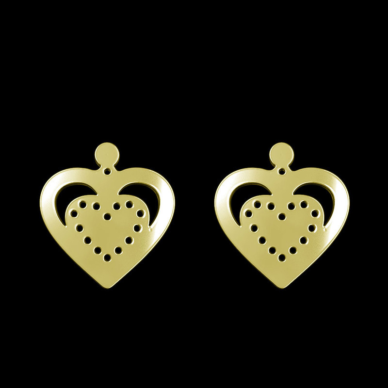 گوشواره طلا 18 عیار زنانه مدوپد مدل قلب کد GA1-11693