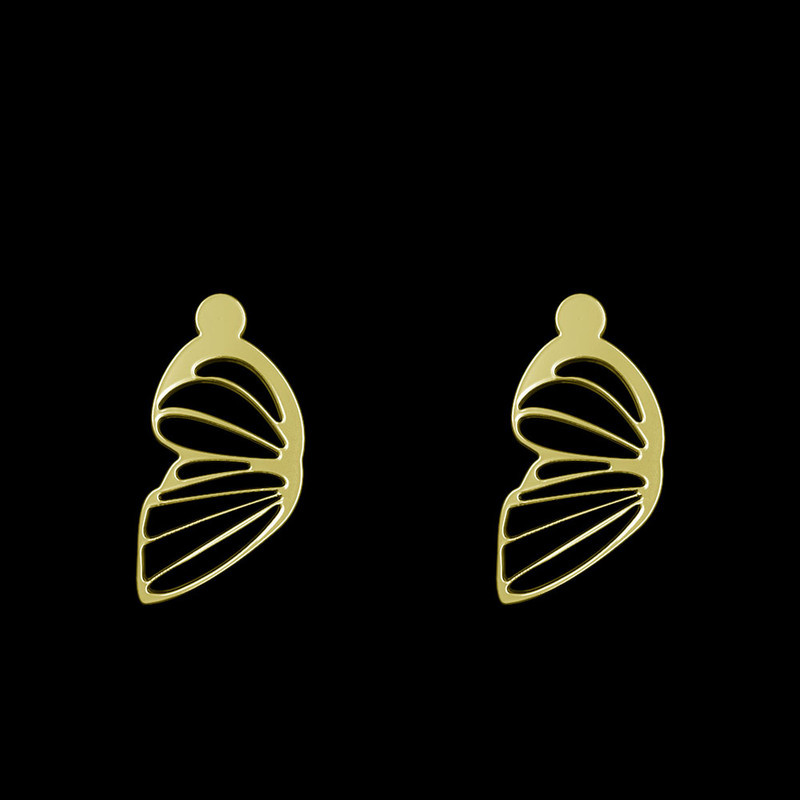 گوشواره طلا 18 عیار زنانه مدوپد مدل بال پروانه کد GA1-11700