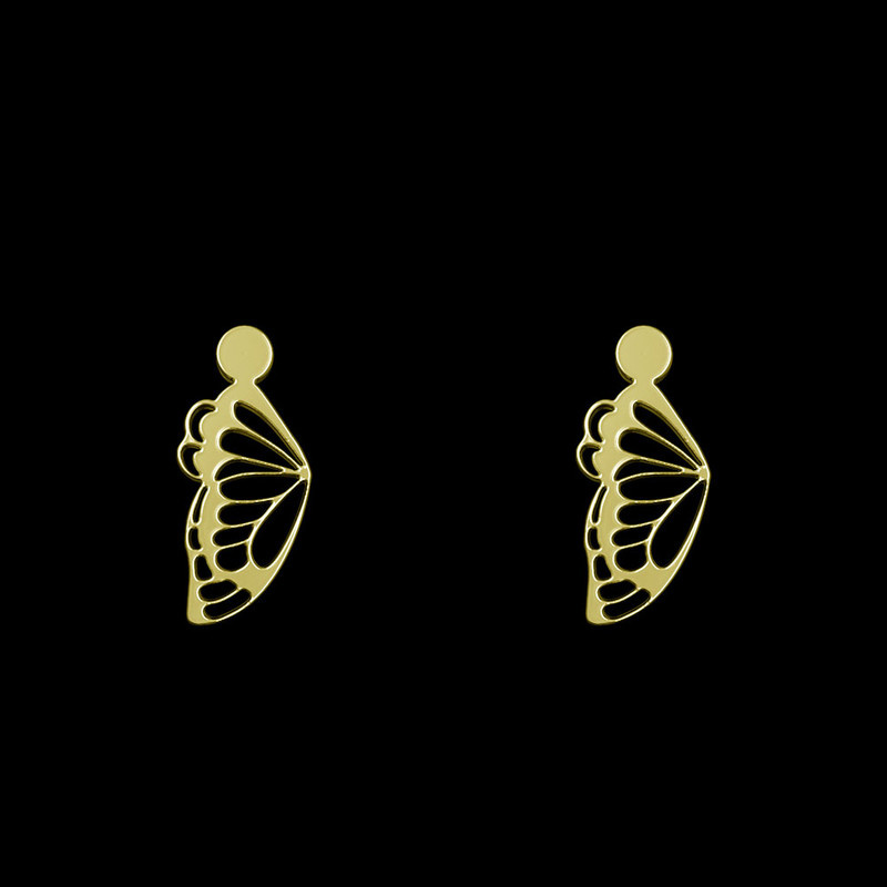 گوشواره طلا 18 عیار زنانه مدوپد مدل بال پروانه کد GA1-11712