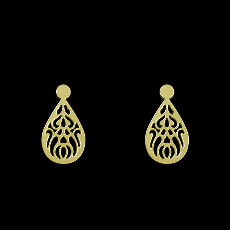 گوشواره طلا 18 عیار زنانه مدوپد مدل هندسی کد GA1-11765