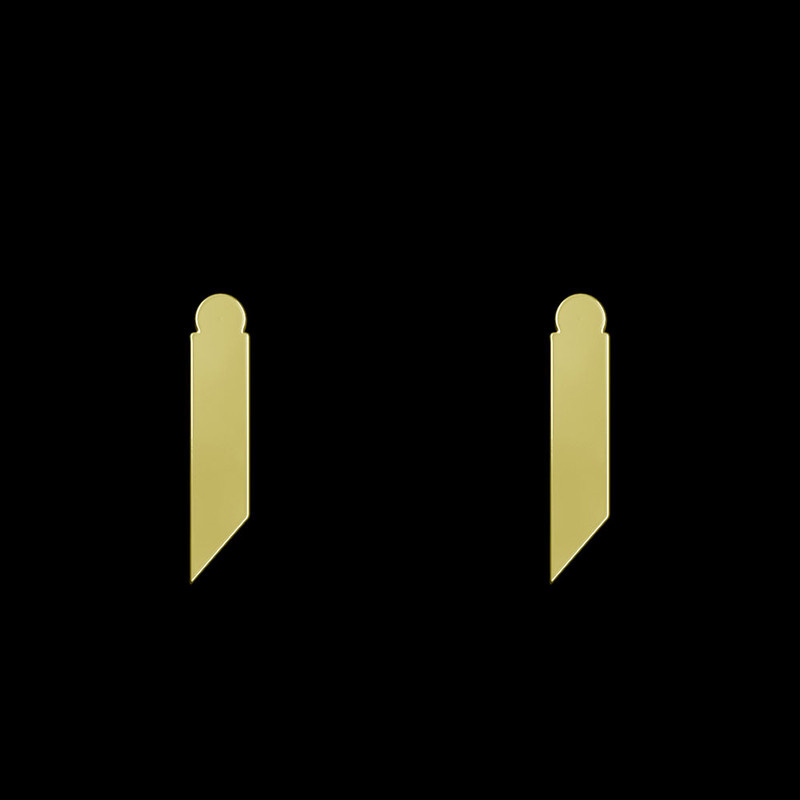 گوشواره طلا 18 عیار زنانه مدوپد مدل مستطیل کد GA1-11803