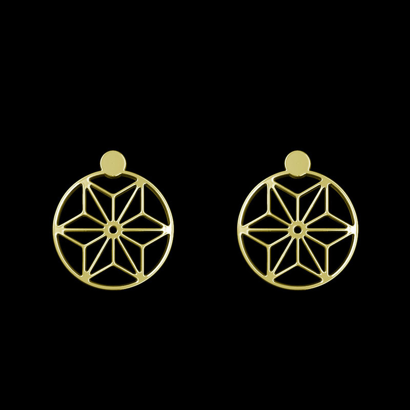 گوشواره طلا 18 عیار زنانه مدوپد مدل ستاره کد GA1-11811