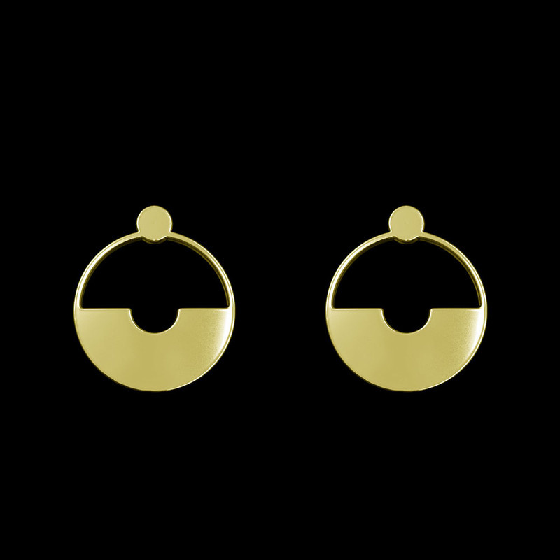 گوشواره طلا 18 عیار زنانه مدوپد مدل دایره کد GA1-11818