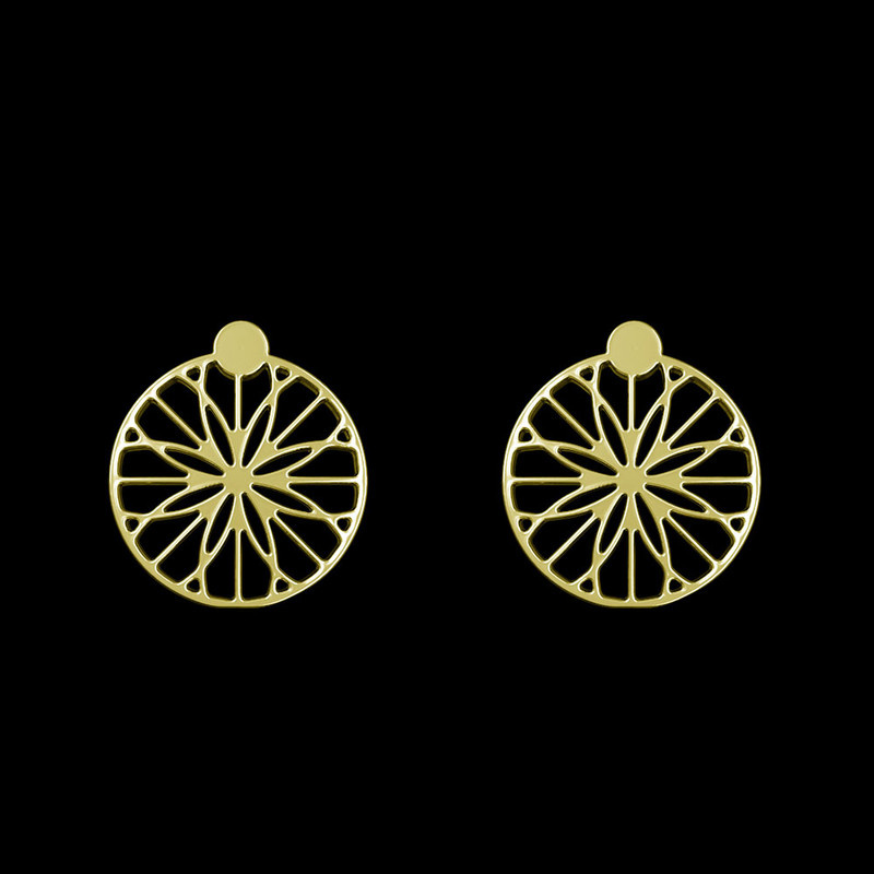 گوشواره طلا 18 عیار زنانه مدوپد مدل خورشید کد GA1-11833