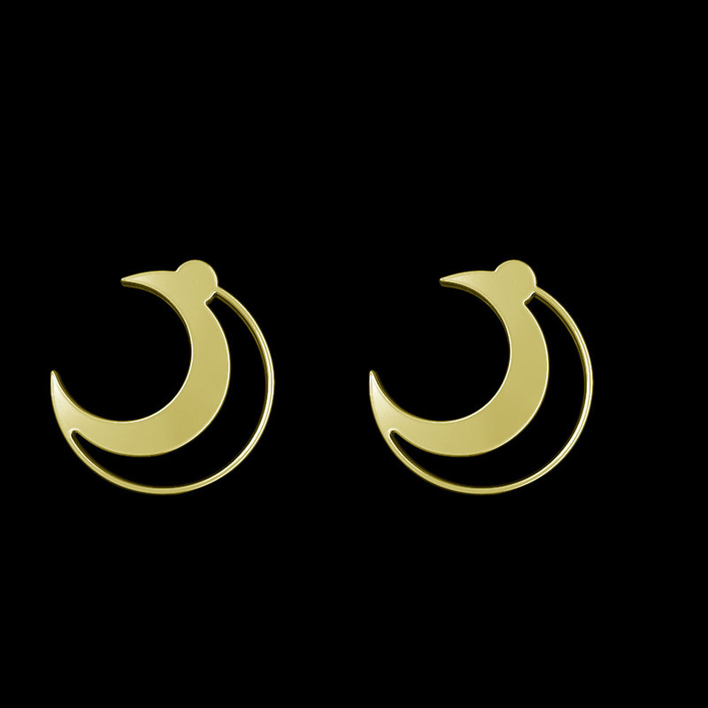 گوشواره طلا 18 عیار زنانه مدوپد مدل ماه کد GA1-11858