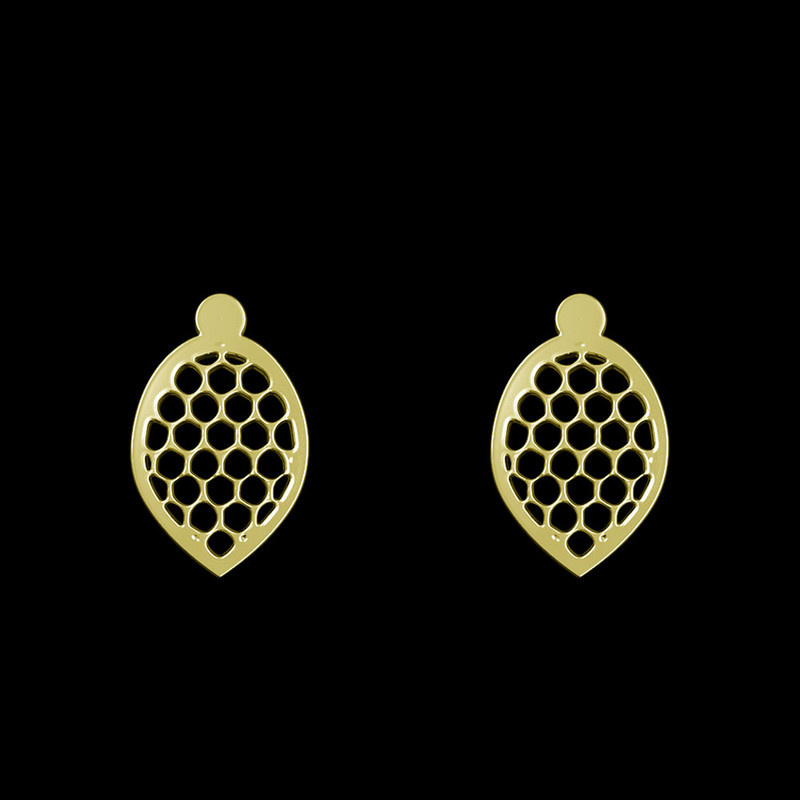 گوشواره طلا 18 عیار زنانه مدوپد مدل هندسی کد GA1-11906