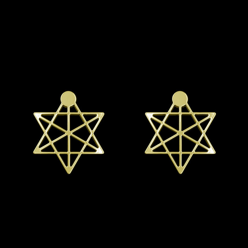 گوشواره طلا 18 عیار زنانه مدوپد مدل ستاره کد GA1-11980