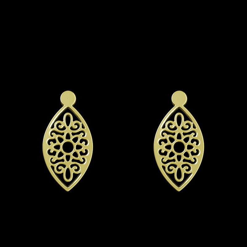 گوشواره طلا 18 عیار زنانه مدوپد مدل اسلیمی کد GA1-12047