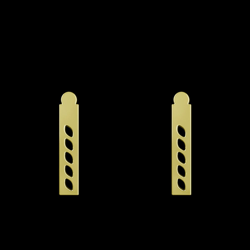 گوشواره طلا 18 عیار زنانه مدوپد مدل مستطیل کد GA1-12106