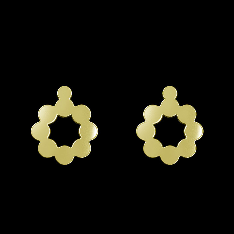 گوشواره طلا 18 عیار زنانه مدوپد مدل گل کد GA1-12117