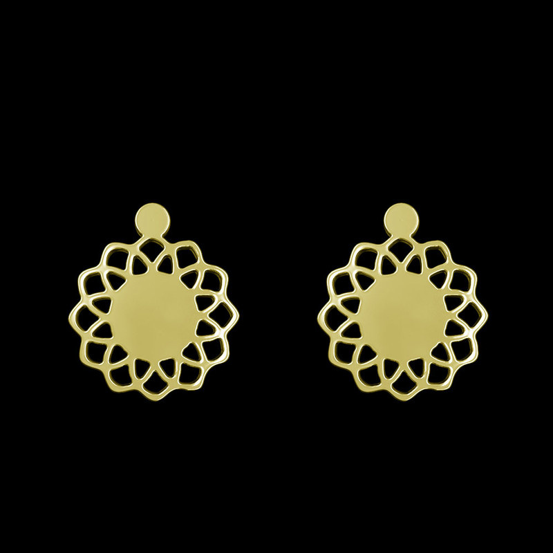 گوشواره طلا 18 عیار زنانه مدوپد مدل گل کد GA1-12160