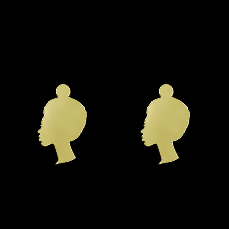 گوشواره طلا 18 عیار زنانه مدوپد مدل صورت کد GA1-12199