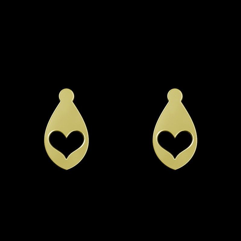 گوشواره طلا 18 عیار زنانه مدوپد مدل قلب کد GA1-12401