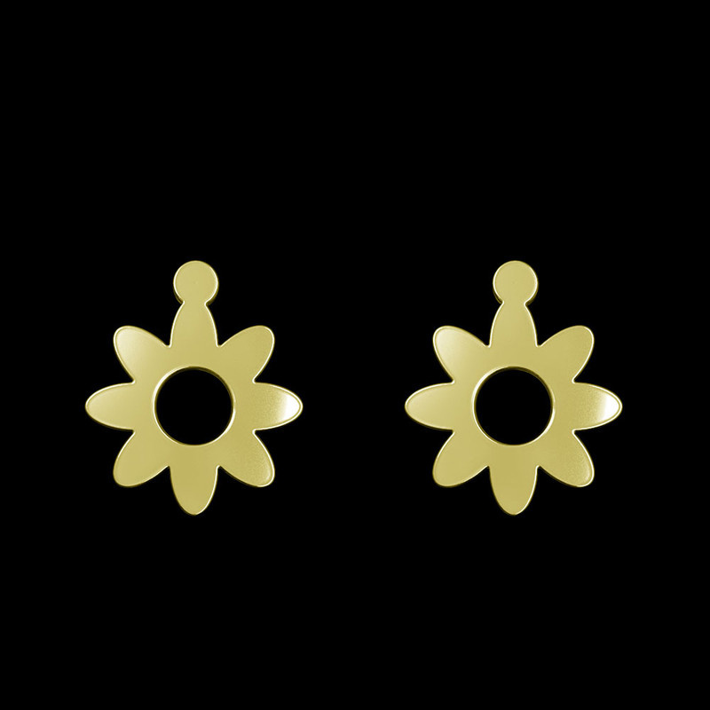 گوشواره طلا 18 عیار زنانه مدوپد مدل گل کد GA1-12424