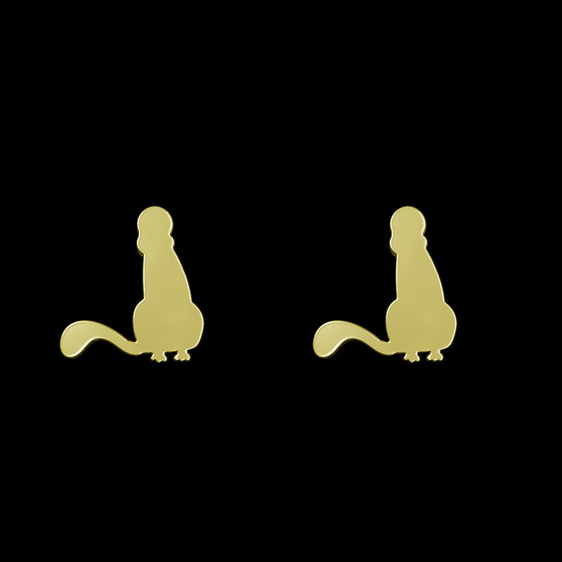 گوشواره طلا 18 عیار زنانه مدوپد مدل گربه کد GA1-12603