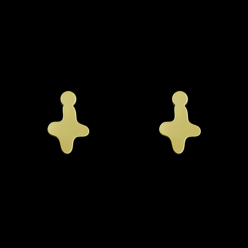 گوشواره طلا 18 عیار زنانه مدوپد مدل گل کد GA1-12623