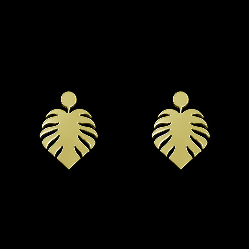 گوشواره طلا 18 عیار زنانه مدوپد مدل برگ کد GA1-12624