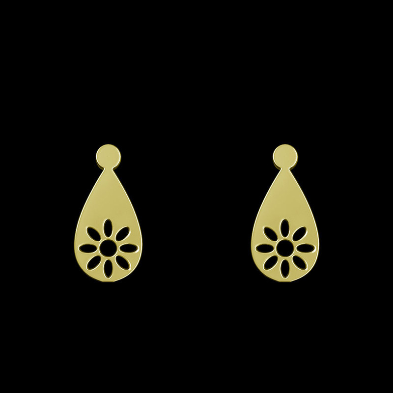 گوشواره طلا 18 عیار زنانه مدوپد مدل گل کد GA1-12664