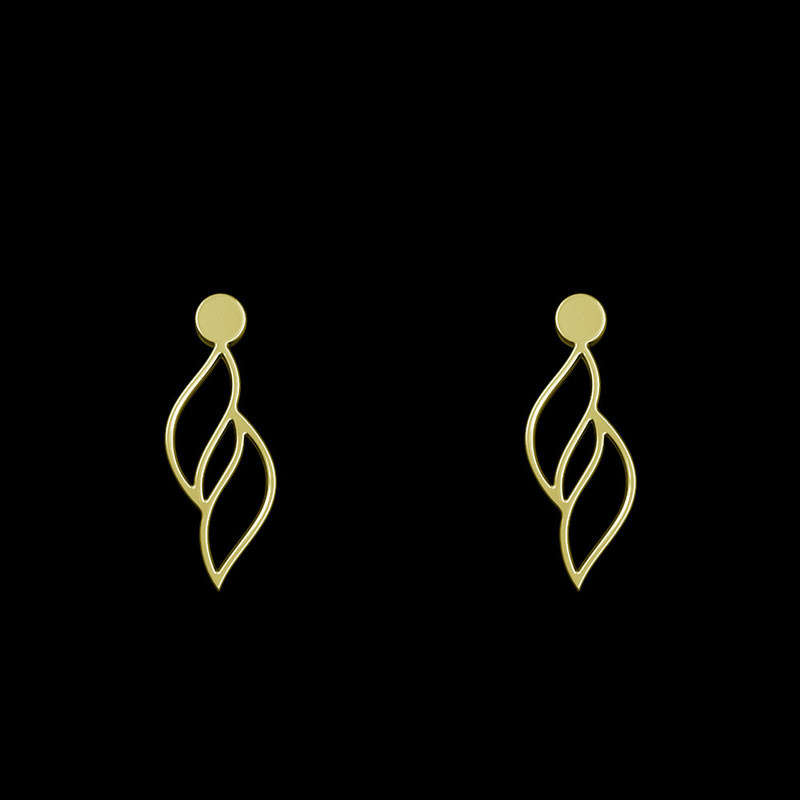 گوشواره طلا 18 عیار زنانه مدوپد مدل هندسی کد GA1-12775