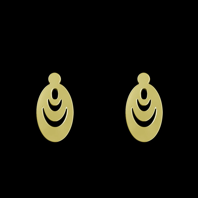 گوشواره طلا 18 عیار زنانه مدوپد مدل بیضی کد GA1-12781