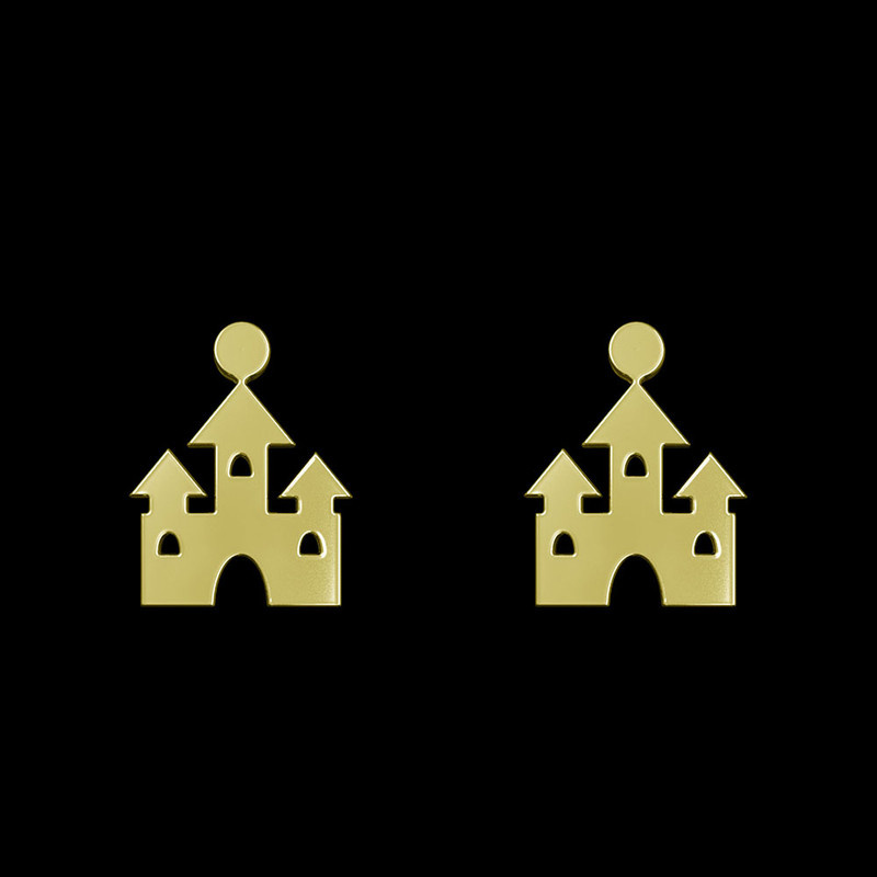 گوشواره طلا 18 عیار زنانه مدوپد مدل خانه کد GA1-12903