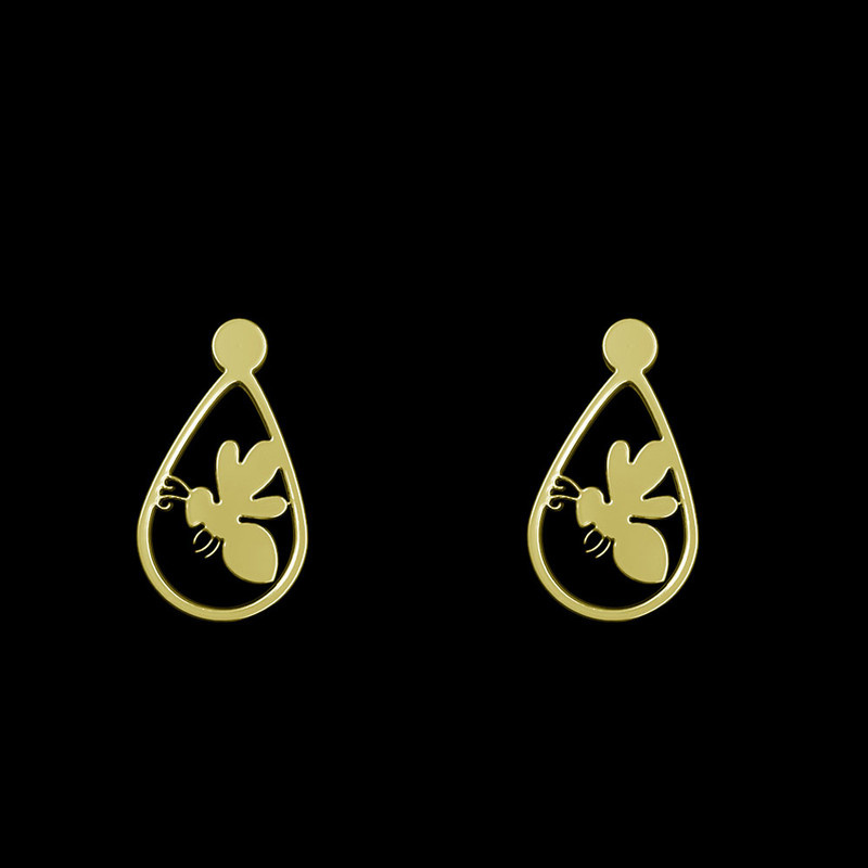 گوشواره طلا 18 عیار زنانه مدوپد مدل زنبور کد GA1-12959