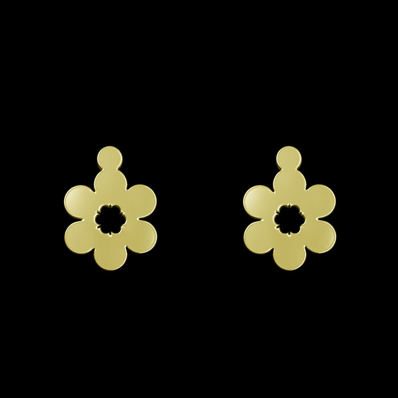 گوشواره طلا 18 عیار زنانه مدوپد مدل گل کد GA1-13048