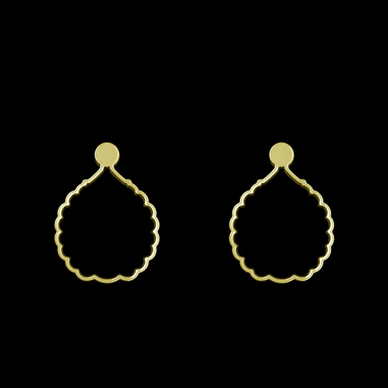 گوشواره طلا 18 عیار زنانه مدوپد مدل هندسی کد GA1-13051