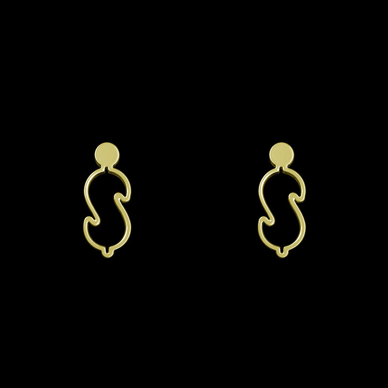 گوشواره طلا 18 عیار زنانه مدوپد مدل هندسی کد GA1-13060