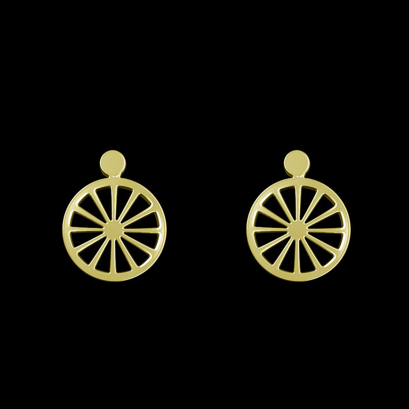 گوشواره طلا 18 عیار زنانه مدوپد مدل چرخ کد GA1-13103