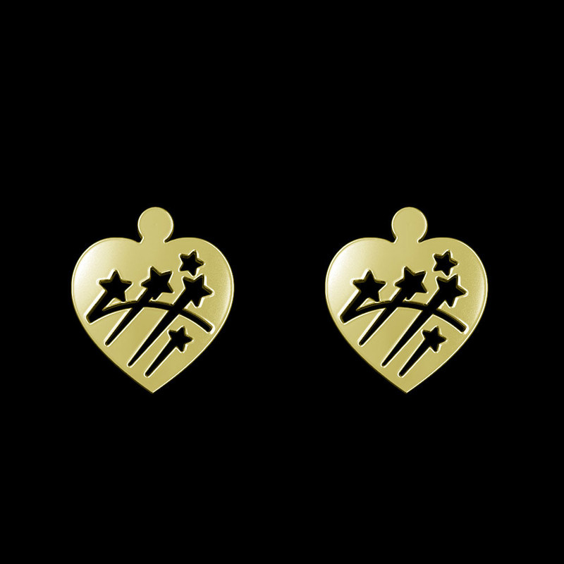 گوشواره طلا 18 عیار زنانه مدوپد مدل قلب کد GA1-13125
