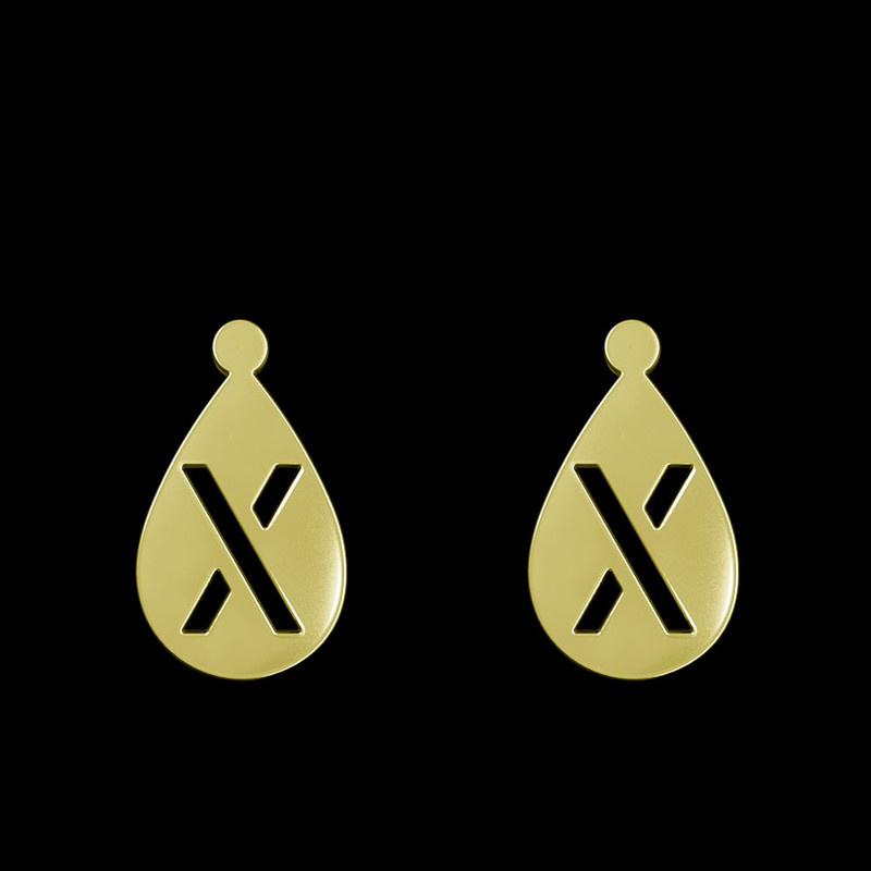 گوشواره طلا 18 عیار زنانه مدوپد مدل حرف x کد GA1-13137