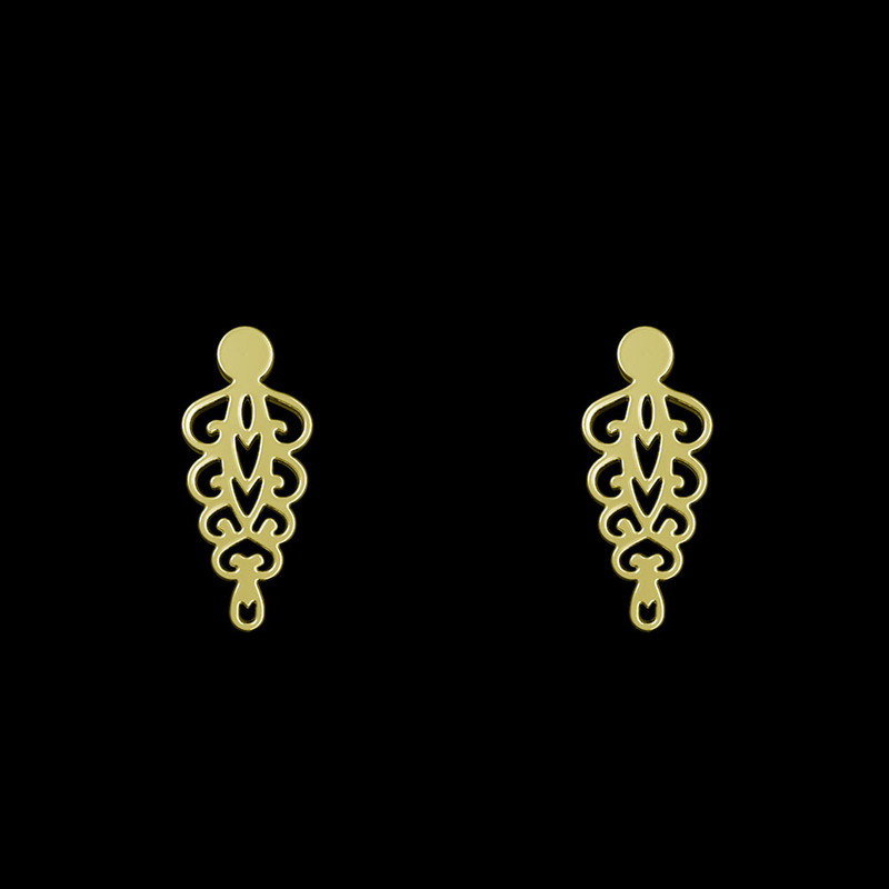 گوشواره طلا 18 عیار زنانه مدوپد مدل هندسی کد GA1-13165