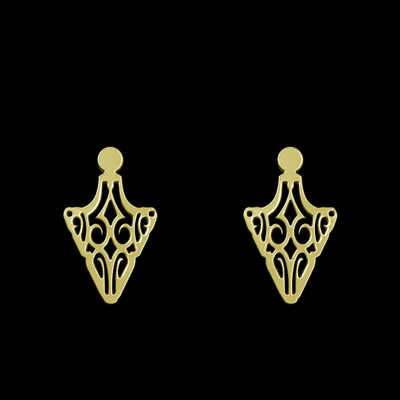 گوشواره طلا 18 عیار زنانه مدوپد مدل هندسی کد GA1-13322