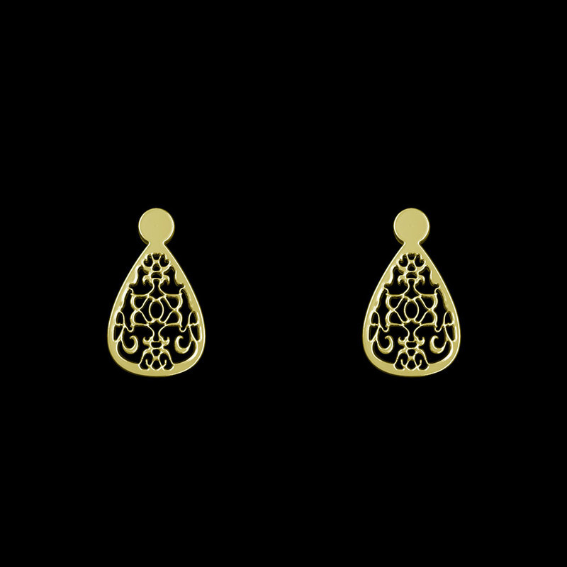 گوشواره طلا 18 عیار زنانه مدوپد مدل هندسی کد GA1-13442