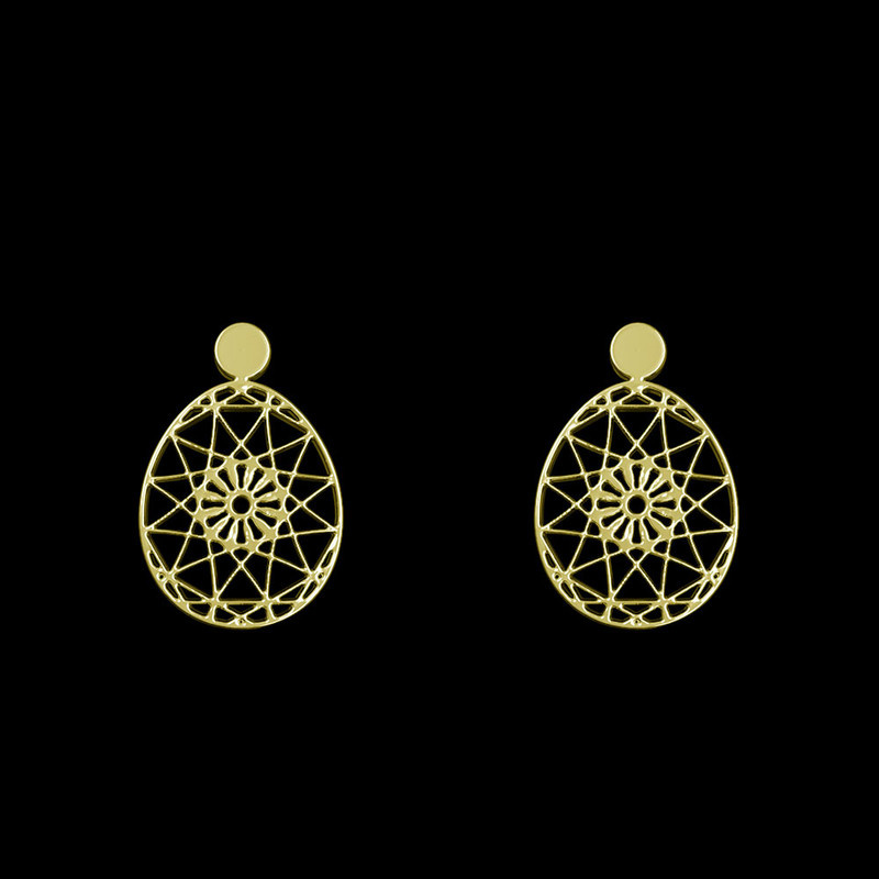 گوشواره طلا 18 عیار زنانه مدوپد مدل هندسی کد GA1-13569