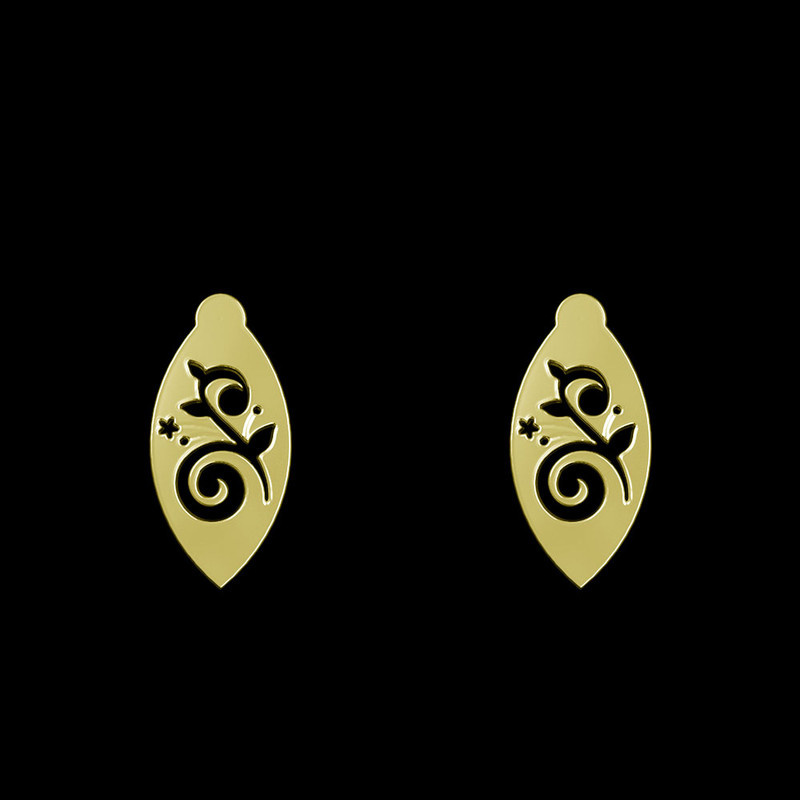 گوشواره طلا 18 عیار زنانه مدوپد مدل هندسی کد GA1-13571