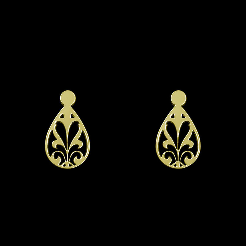 گوشواره طلا 18 عیار زنانه مدوپد مدل هندسی کد GA1-13587