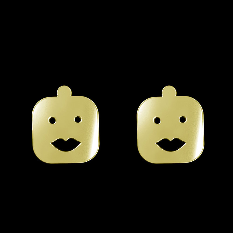 گوشواره طلا 18 عیار زنانه مدوپد مدل ایموجی کد GA1-13613
