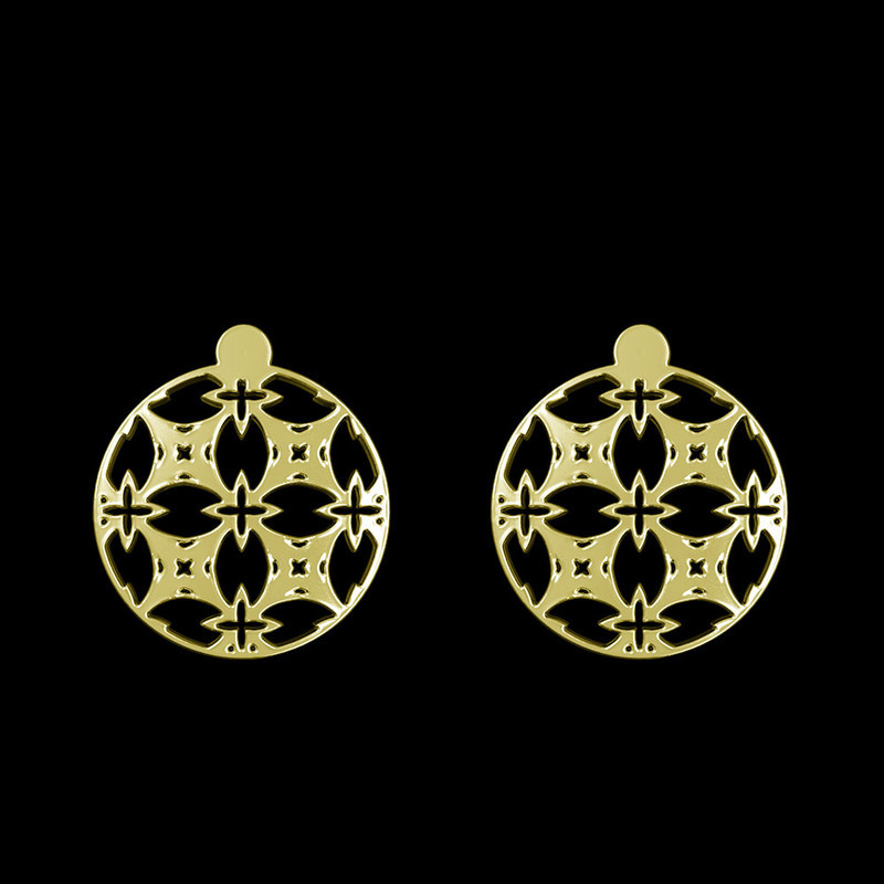 گوشواره طلا 18 عیار زنانه مدوپد مدل هندسی کد GA1-13670