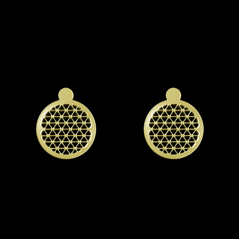 گوشواره طلا 18 عیار زنانه مدوپد مدل هندسی کد GA1-13742