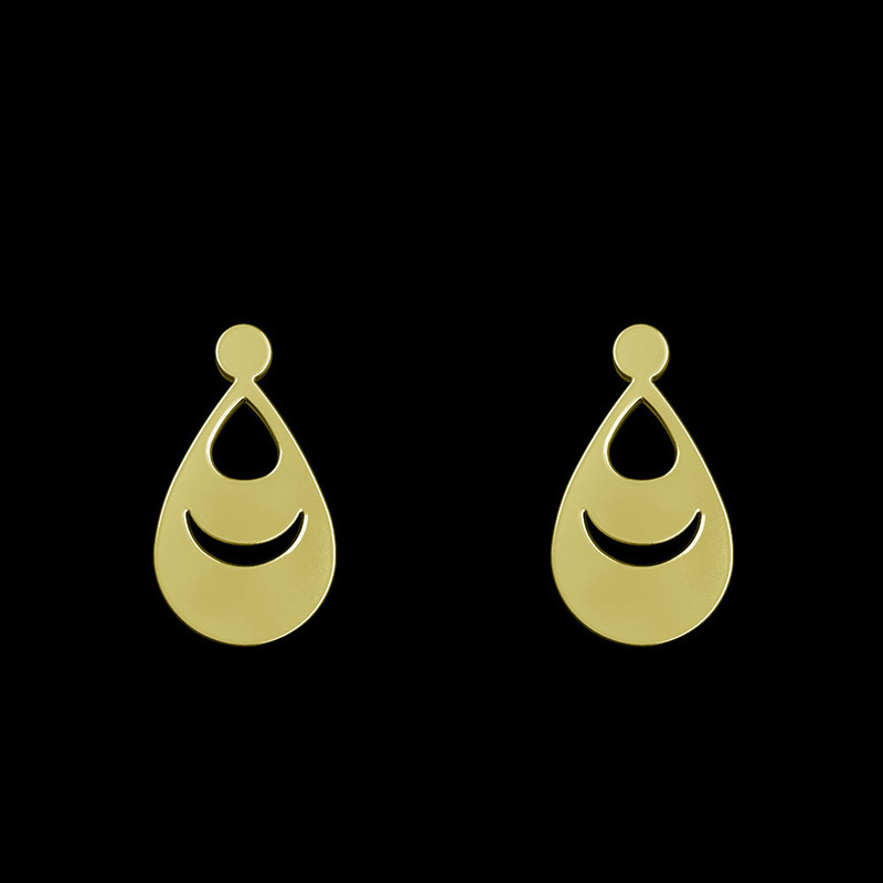 گوشواره طلا 18 عیار زنانه مدوپد مدل هندسی کد GA1-13748