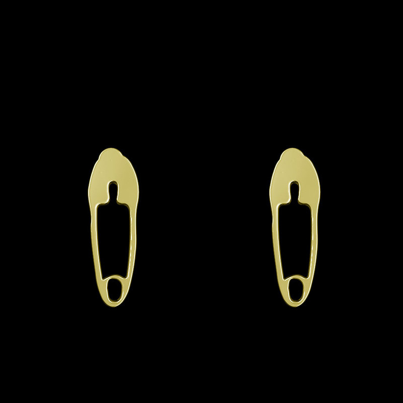 گوشواره طلا 18 عیار زنانه مدوپد مدل سنجاق کد GA1-13807