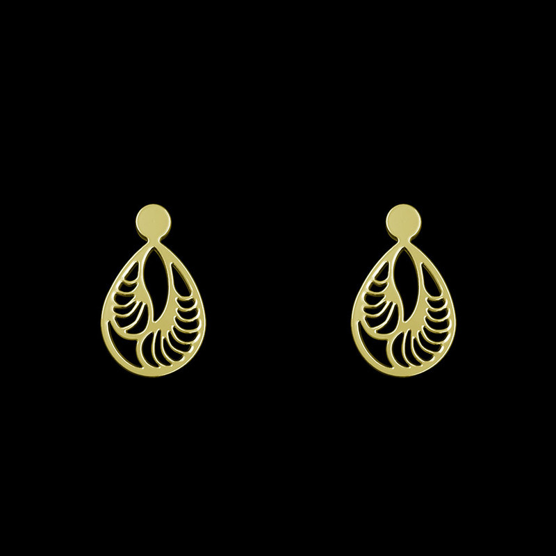 گوشواره طلا 18 عیار زنانه مدوپد مدل هندسی کد GA1-13813