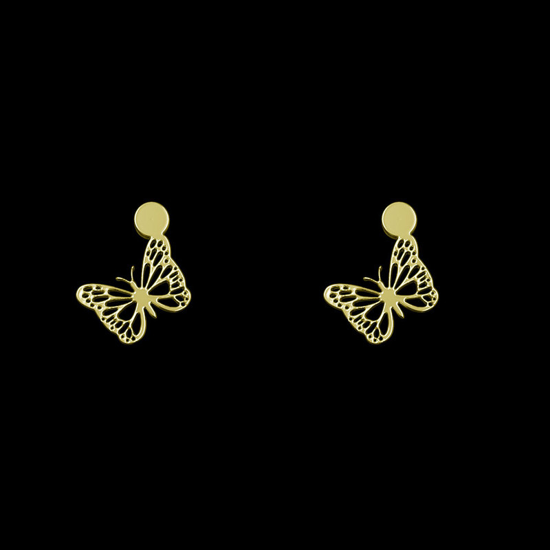 گوشواره طلا 18 عیار زنانه مدوپد مدل پروانه کد GA1-13819