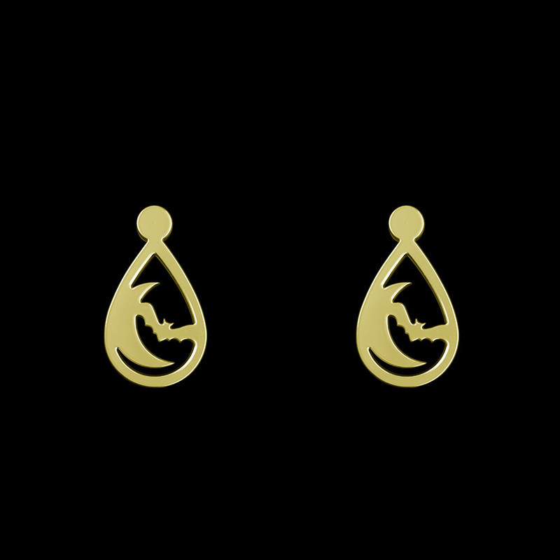 گوشواره طلا 18 عیار زنانه مدوپد مدل خفاش کد GA1-13938